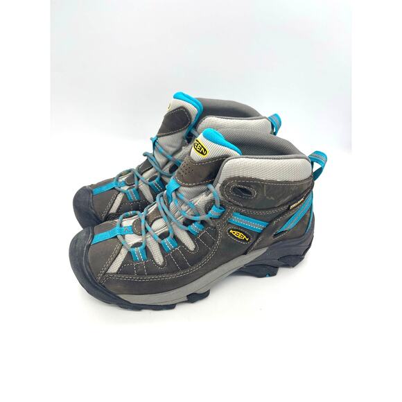 Keen Women's Targhee II Mid Waterproof Hiking Boots Gray & Blue Size 8.5 - Picture 4 of 7
